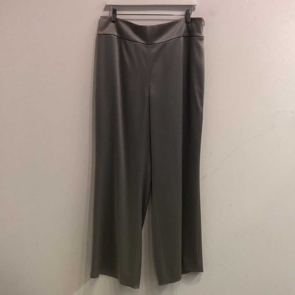 St. John Grey Liquid Satin Trousers
